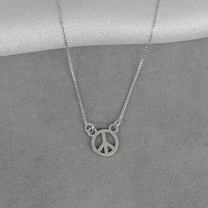 GARGANTILHA SIMBOLO PAZ E AMOR 45CM